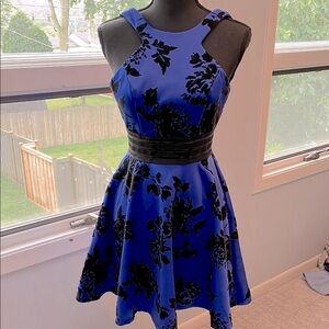 City Studio Fit and Flare Halter Dress